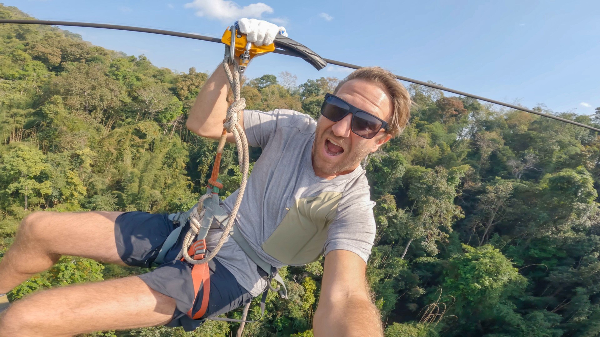 Jungle Flight: A Young Man's Zip-Line Adventure in Laos